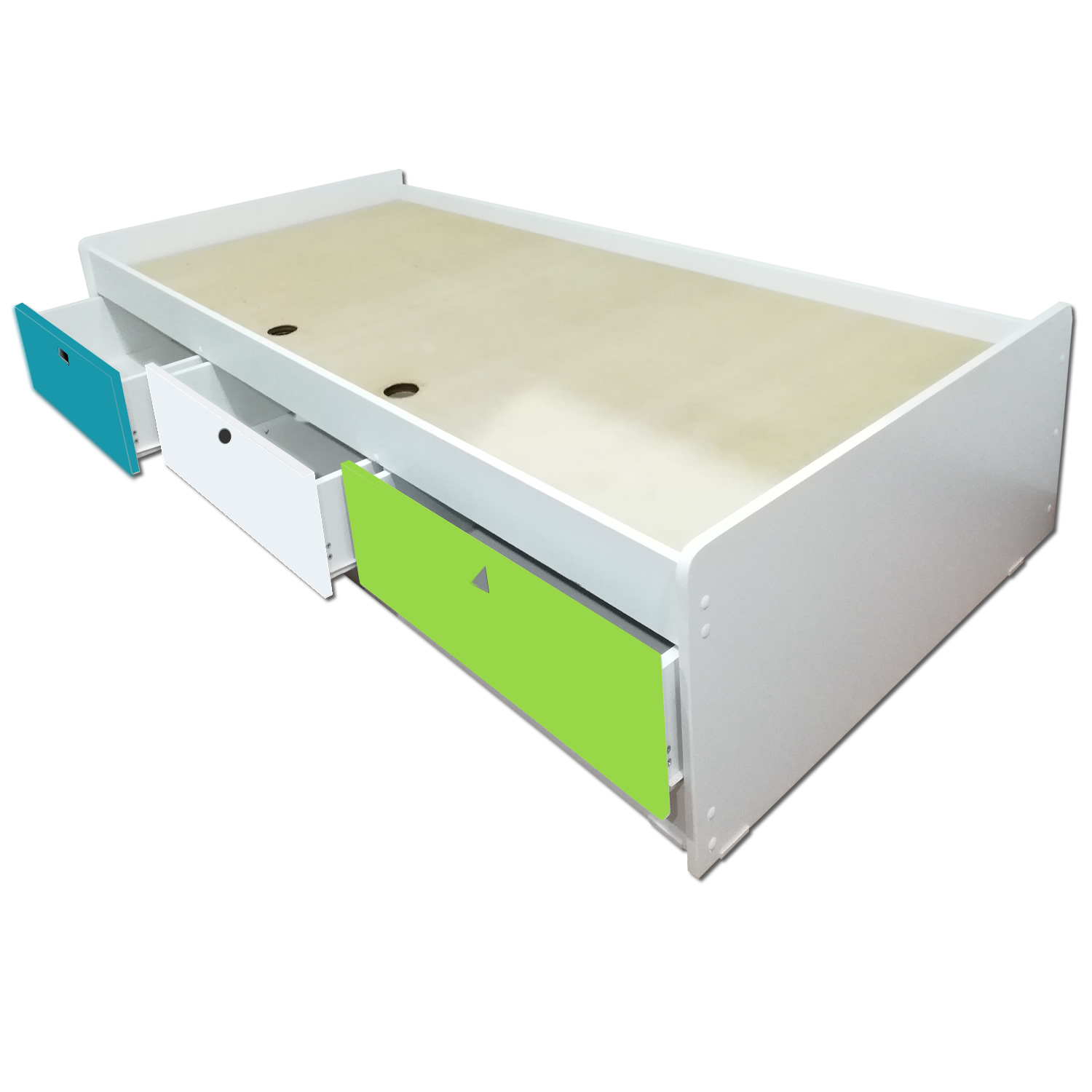 CAMA DE 3 CAJONES GEOMETRICA 1.5 PLAZAS - 2