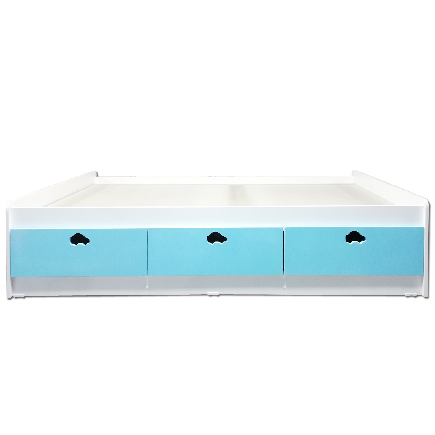 CAMA DE 3 CAJONES CELESTE 1.5 PLAZAS - 1