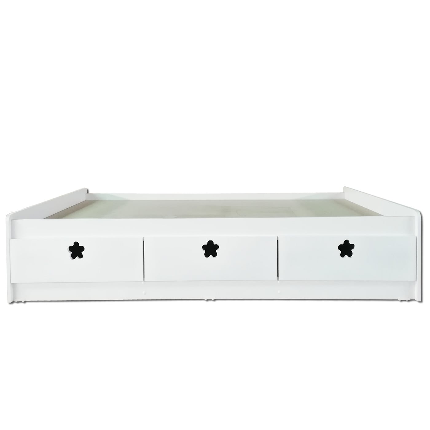 CAMA DE 3 CAJONES BLANCA FLOR 1 PLAZA - 1