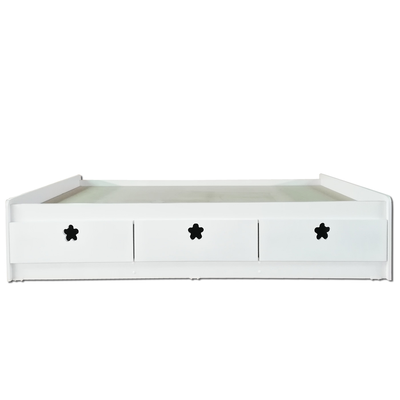 CAMA DE 3 CAJONES BLANCA FLOR 1.5 PLAZAS - 1