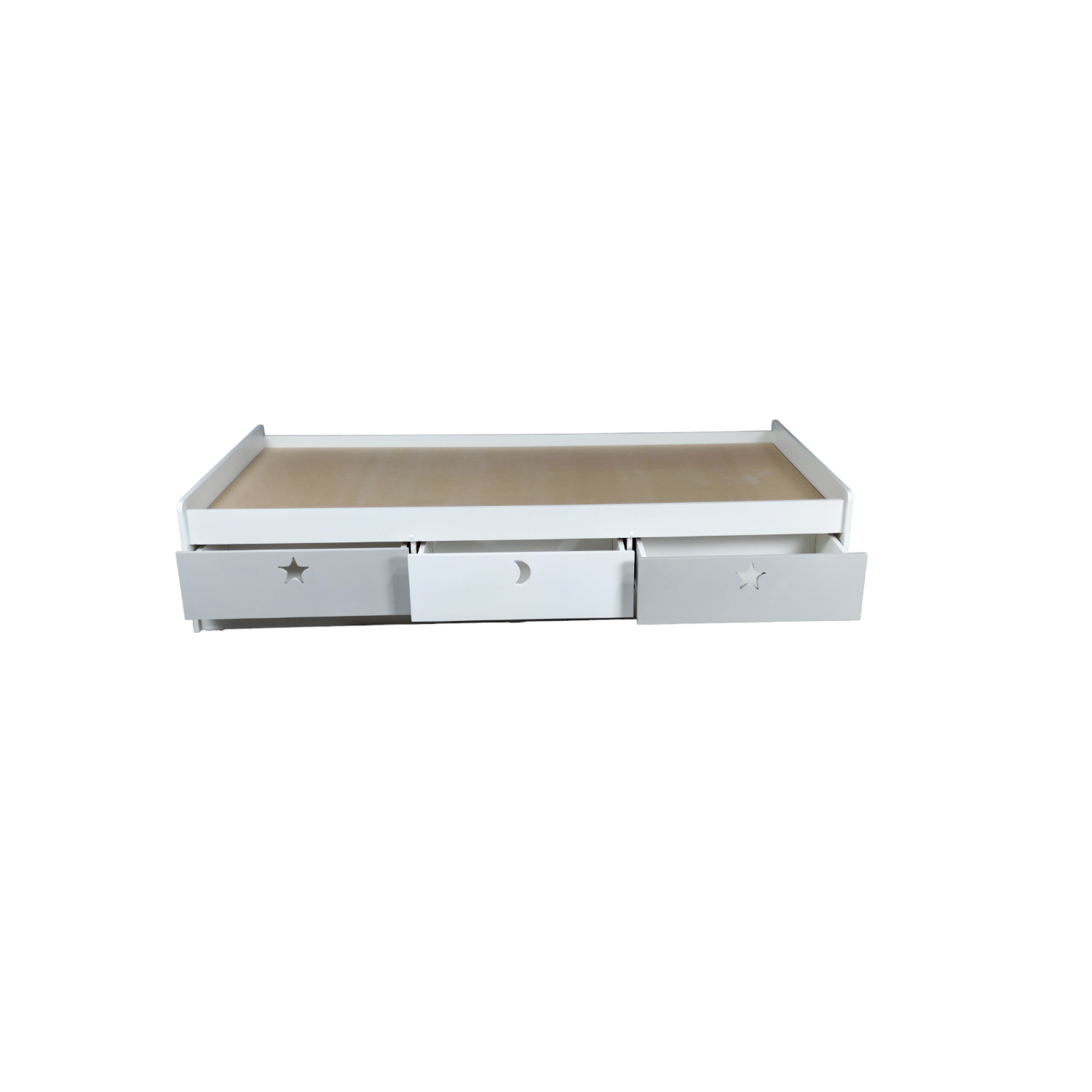 CAMA DE 3 CAJONES BLANCA GRIS 1 PLAZA - 2