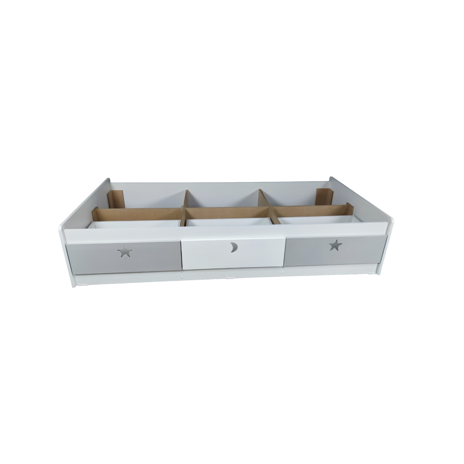 CAMA DE 3 CAJONES BLANCA GRIS 1.5 PLAZAS - 1