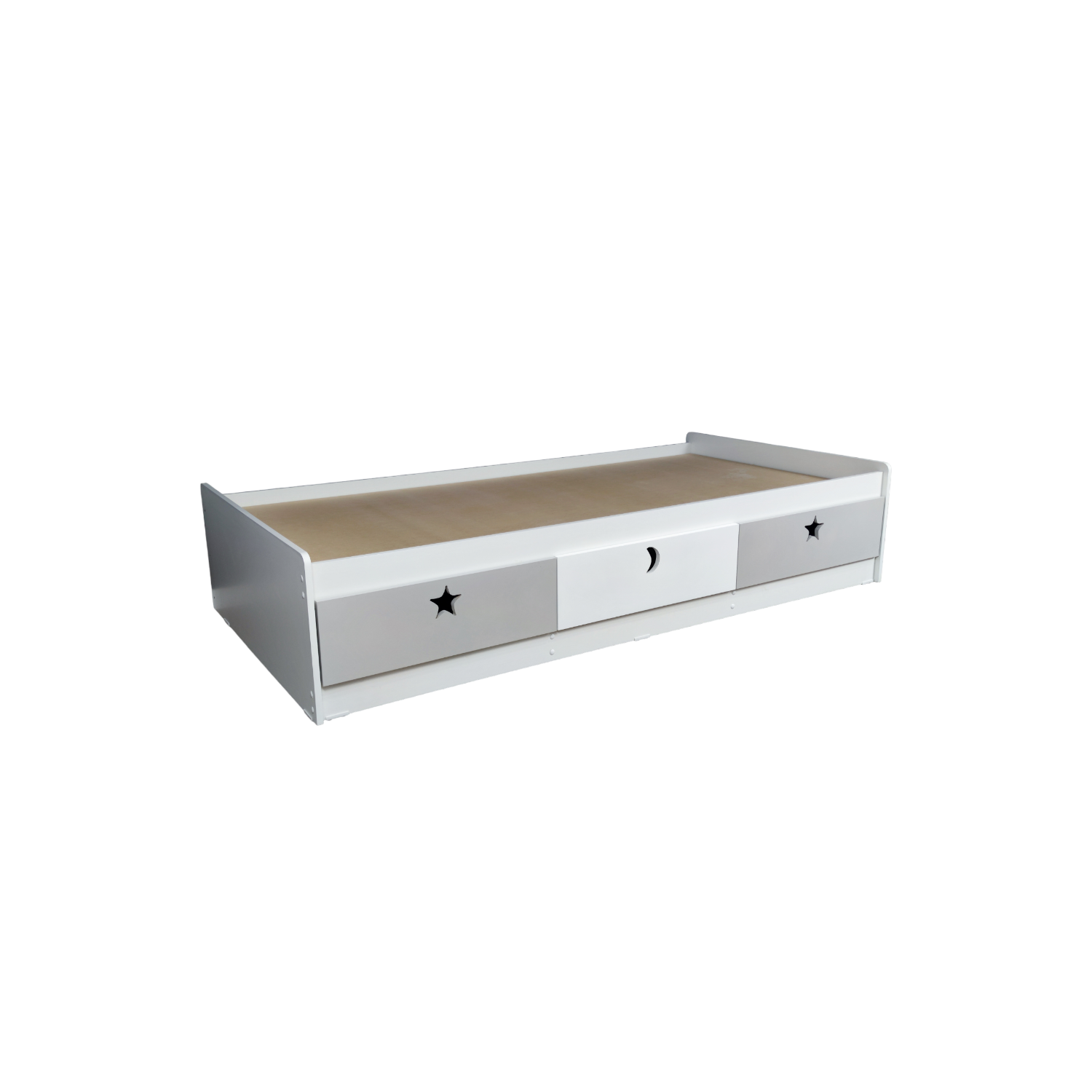 CAMA DE 3 CAJONES BLANCA GRIS 1.5 PLAZAS - 4