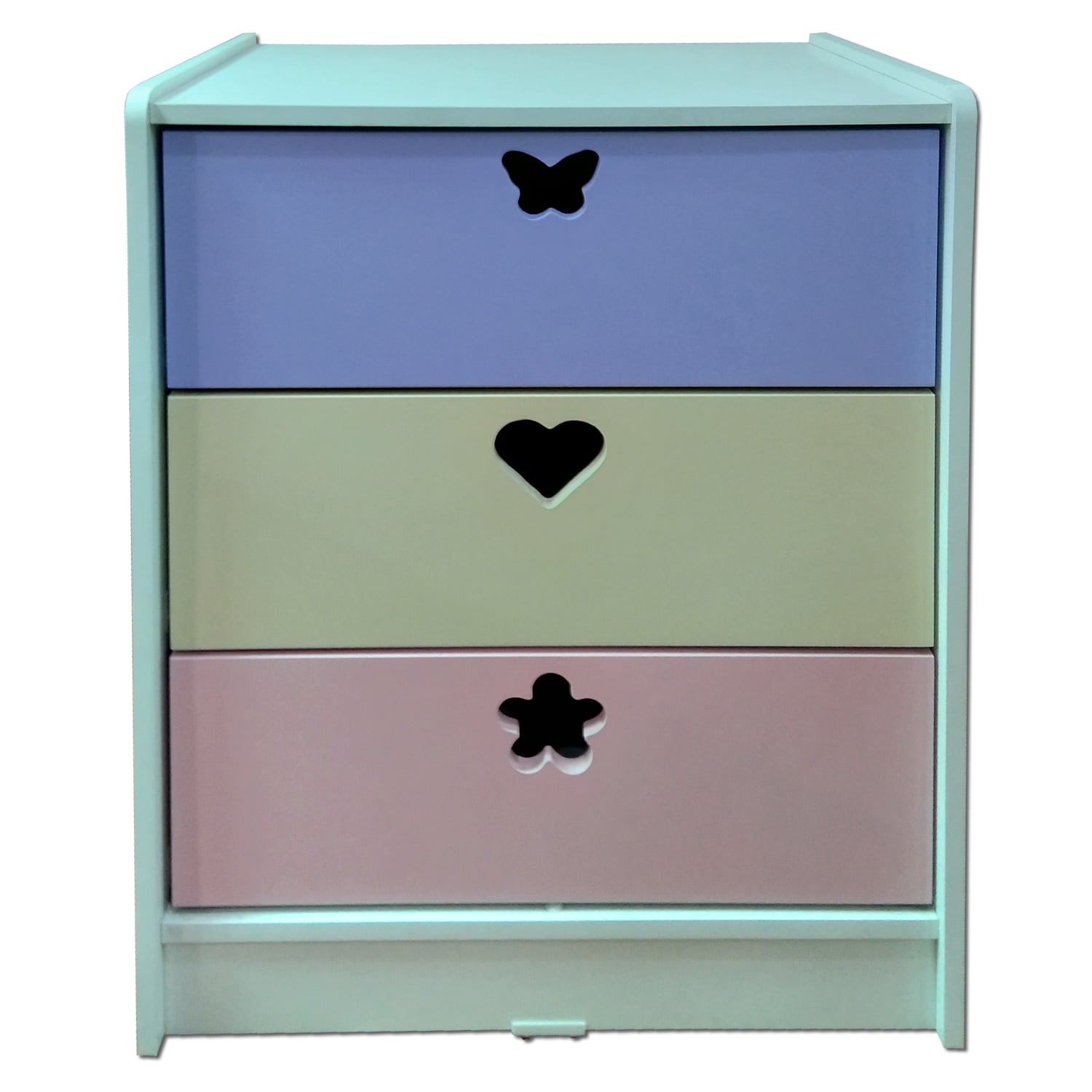 CAJONERA MUEBLES KIDS 3 CAJONES LILA CREMA - 1