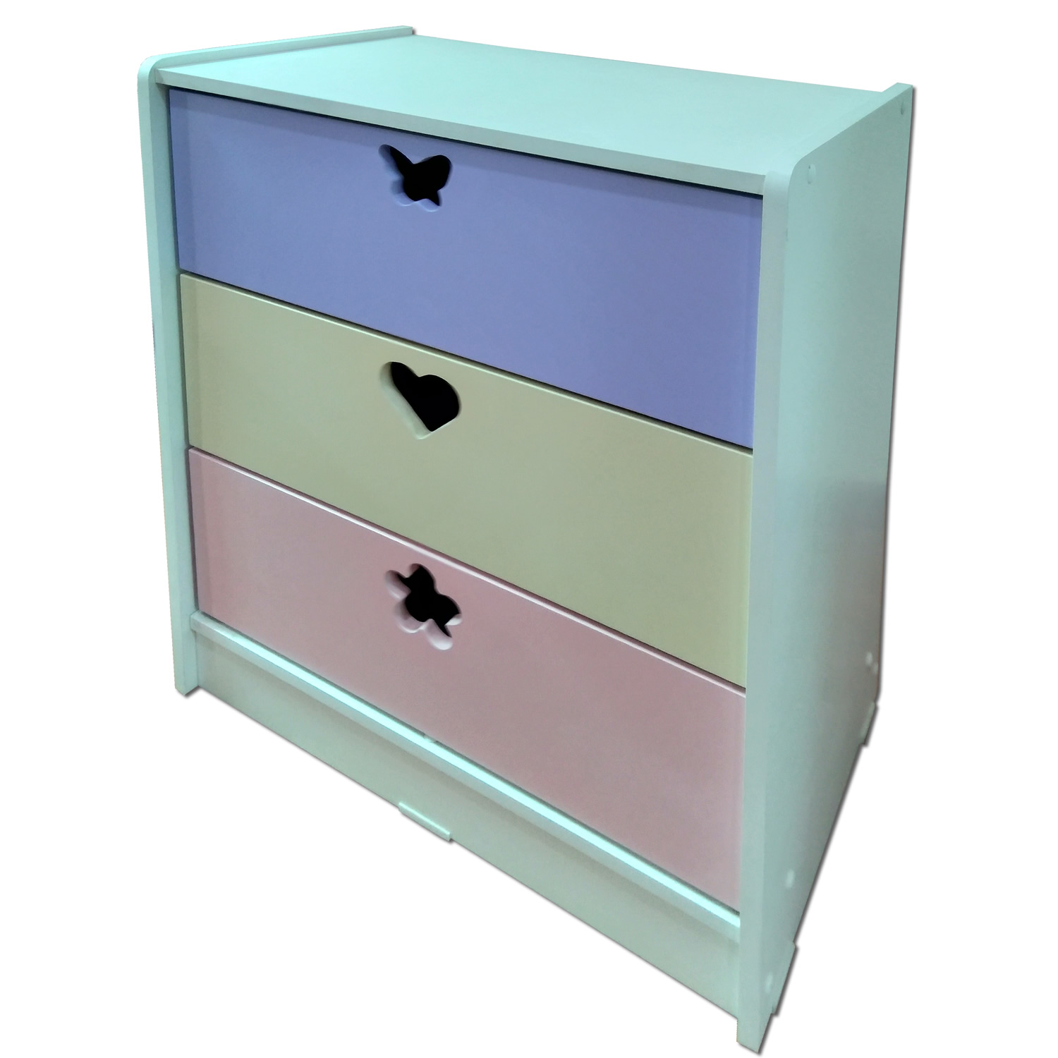 CAJONERA MUEBLES KIDS 3 CAJONES LILA CREMA - 2
