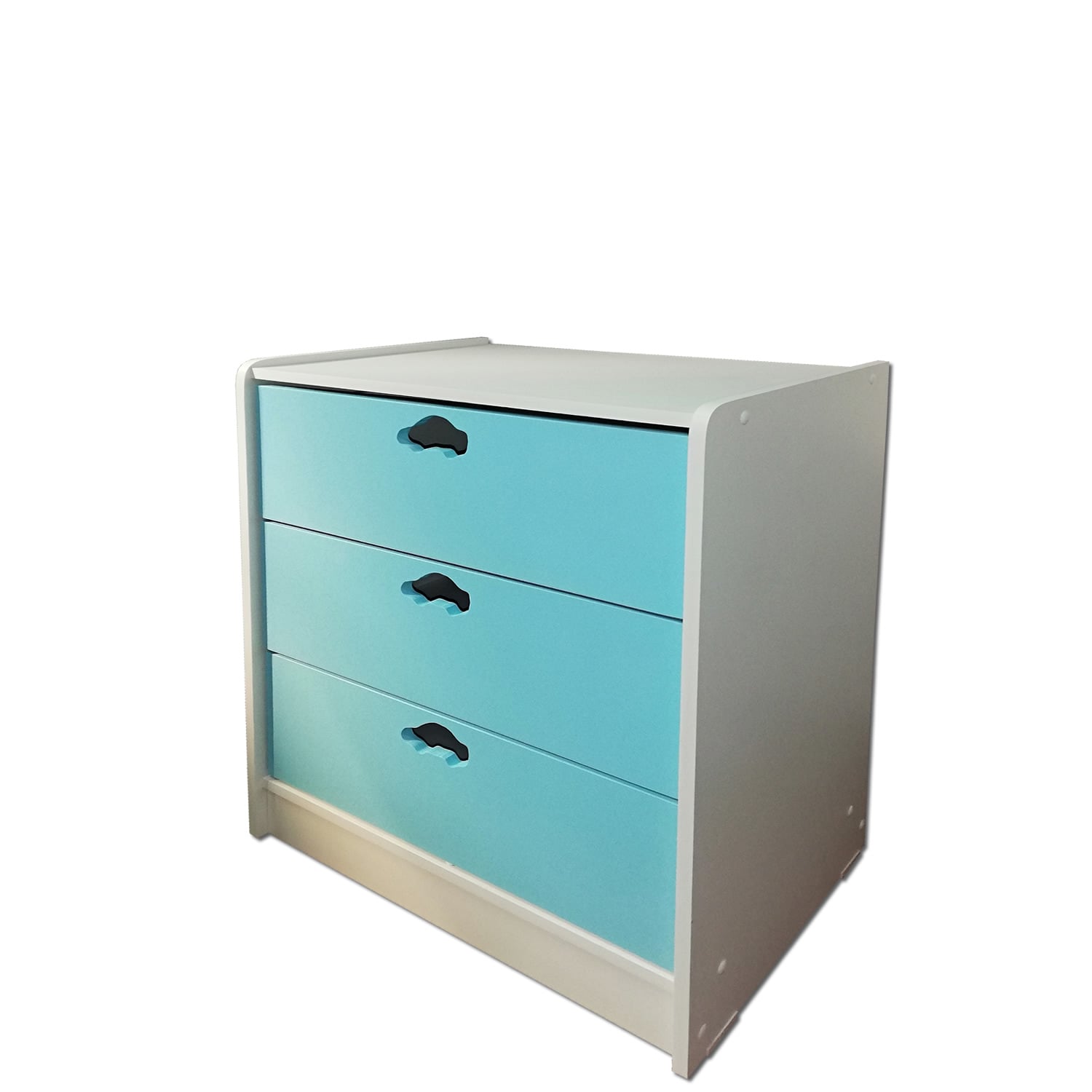 CAJONERA MUEBLES KIDS 3 CAJONES CELESTE AUTO - 3
