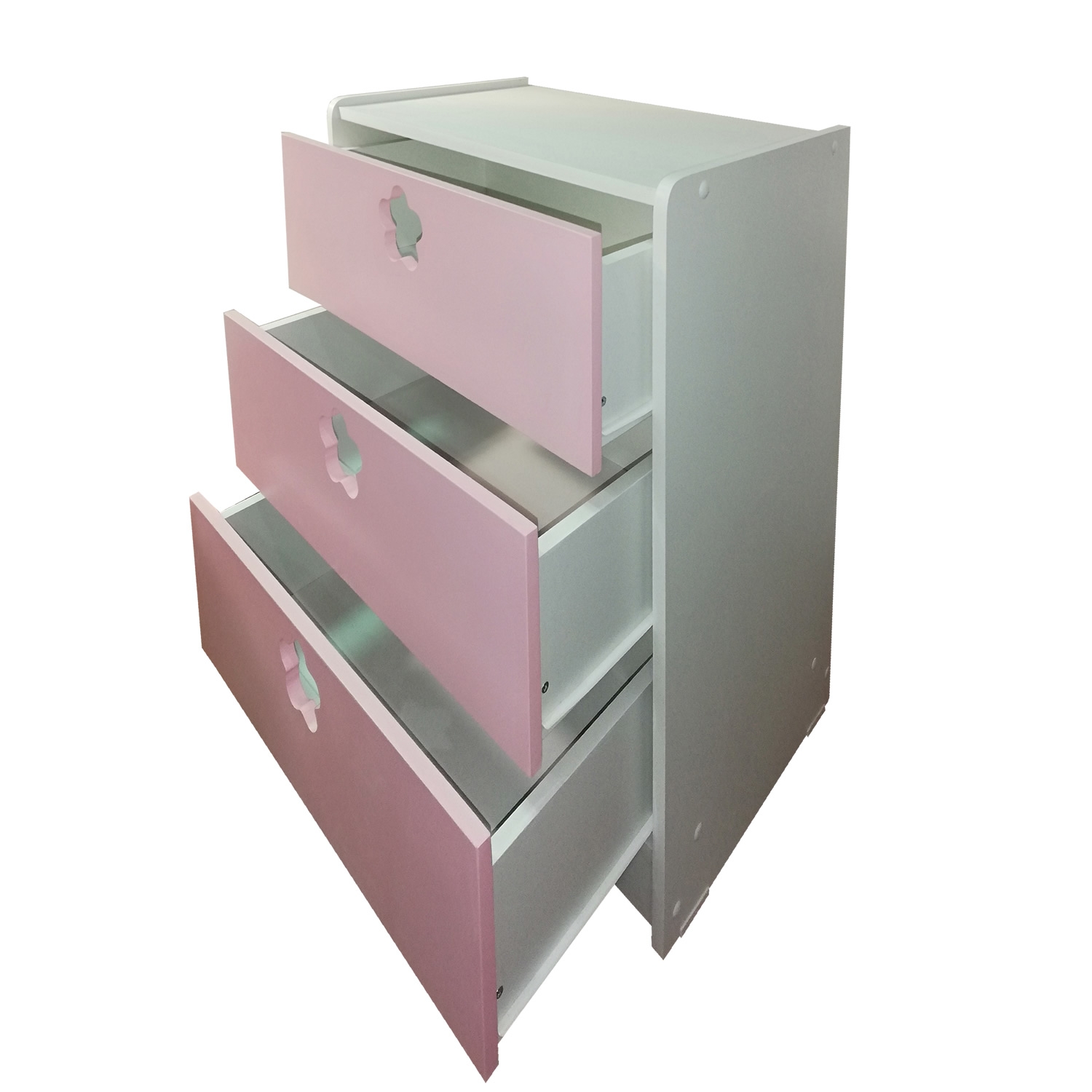 CAJONERA MUEBLES KIDS 3 CAJONES ROSADO FLOR - 3