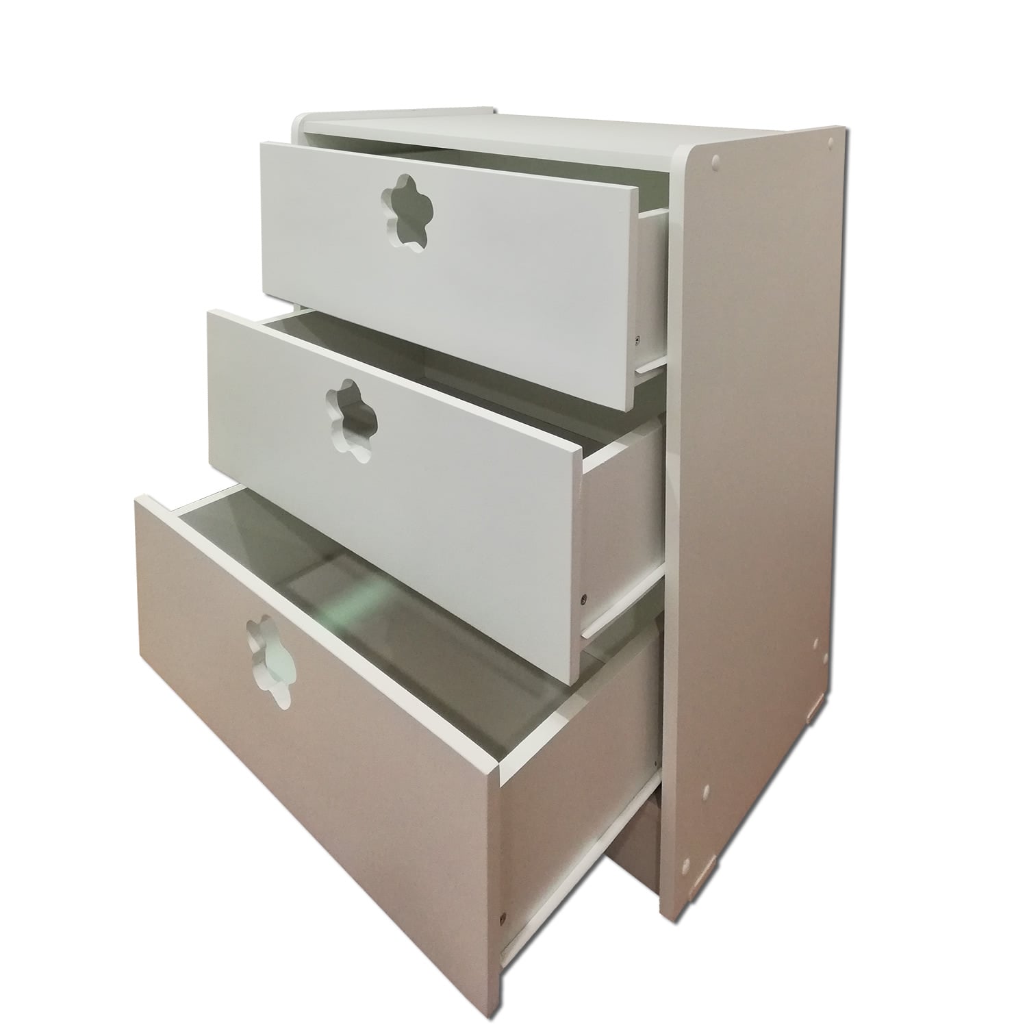 CAJONERA MUEBLES KIDS 3 CAJONES BLANCO FLOR - 3