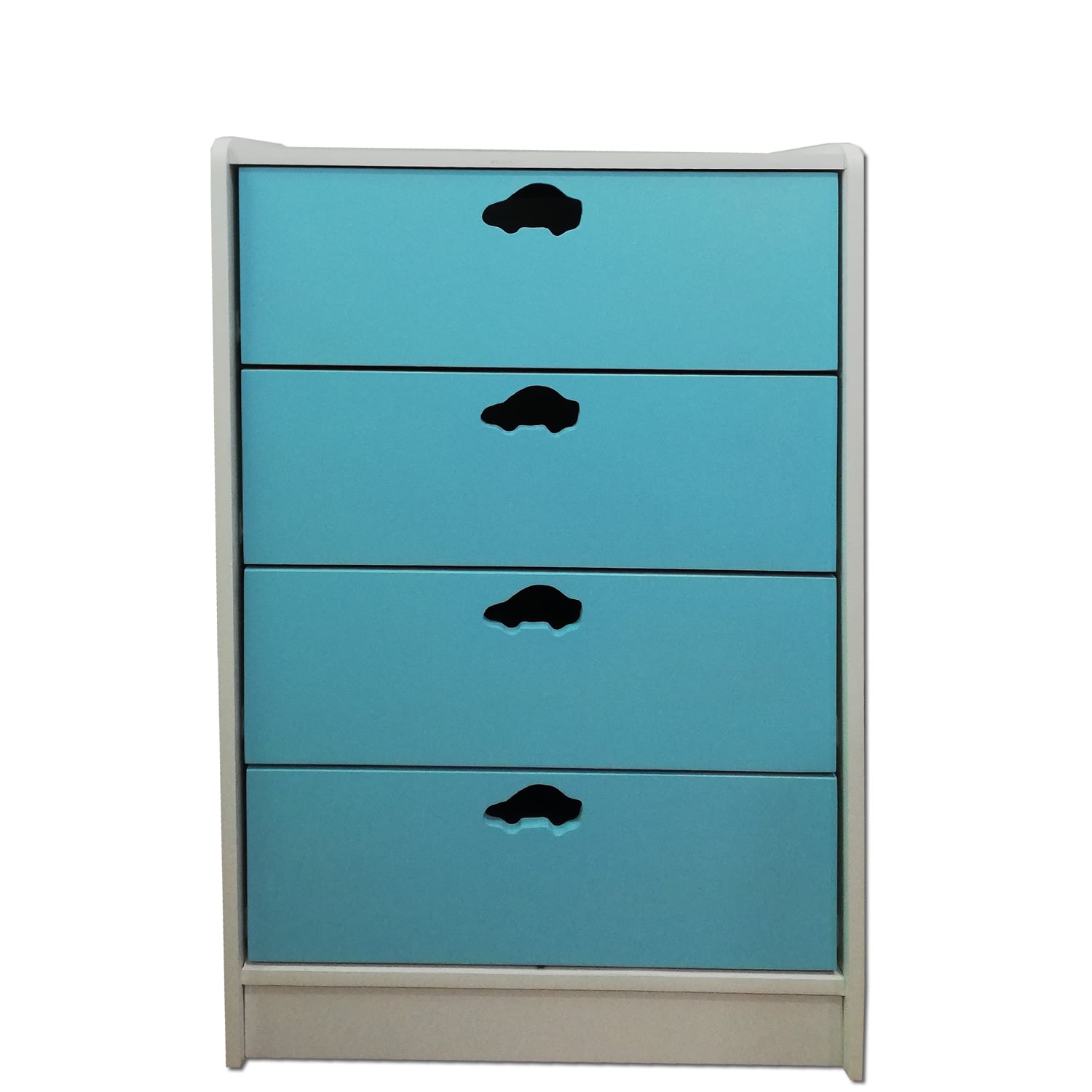 CAJONERA MUEBLES KIDS 4 CAJONES CELESTE AUTO - 1
