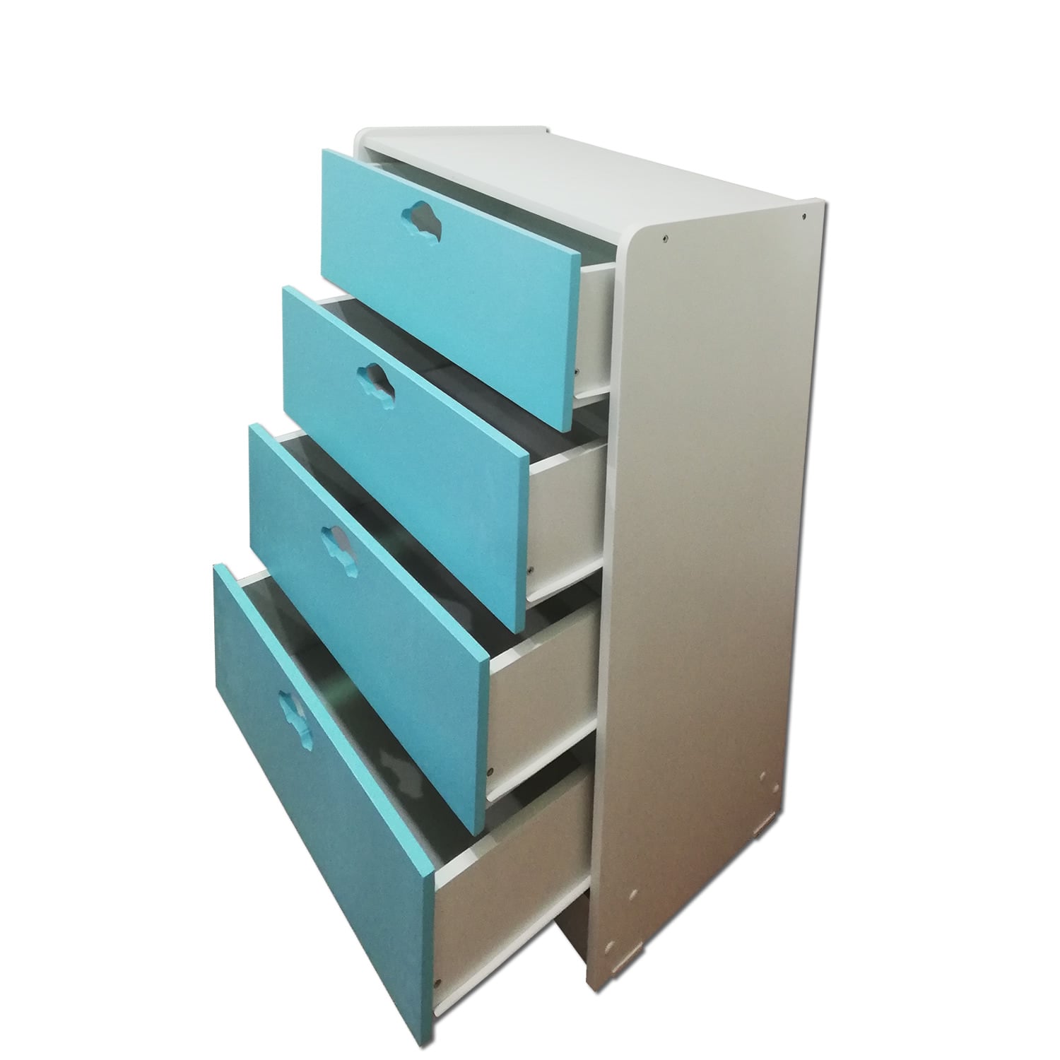 CAJONERA MUEBLES KIDS 4 CAJONES CELESTE AUTO - 3