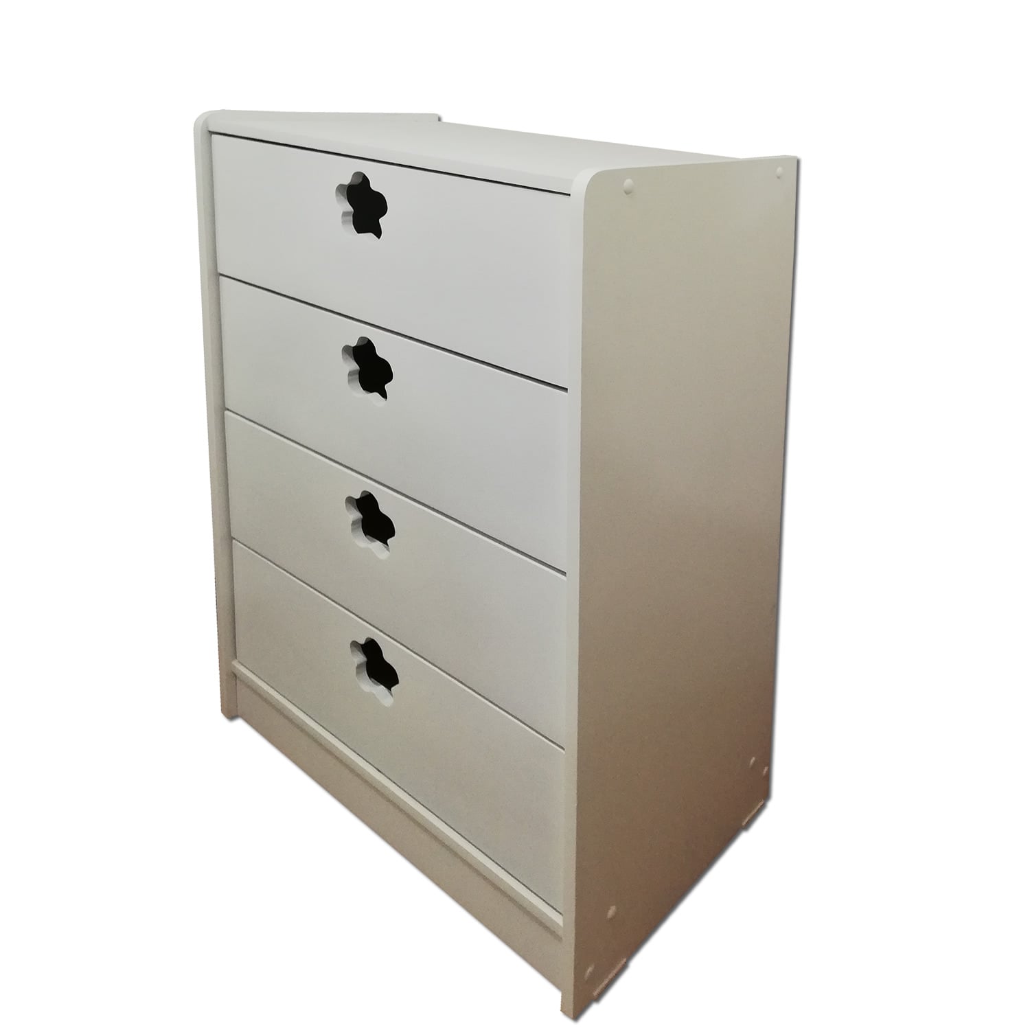 CAJONERA MUEBLES KIDS 4 CAJONES BLANCO FLOR - 1