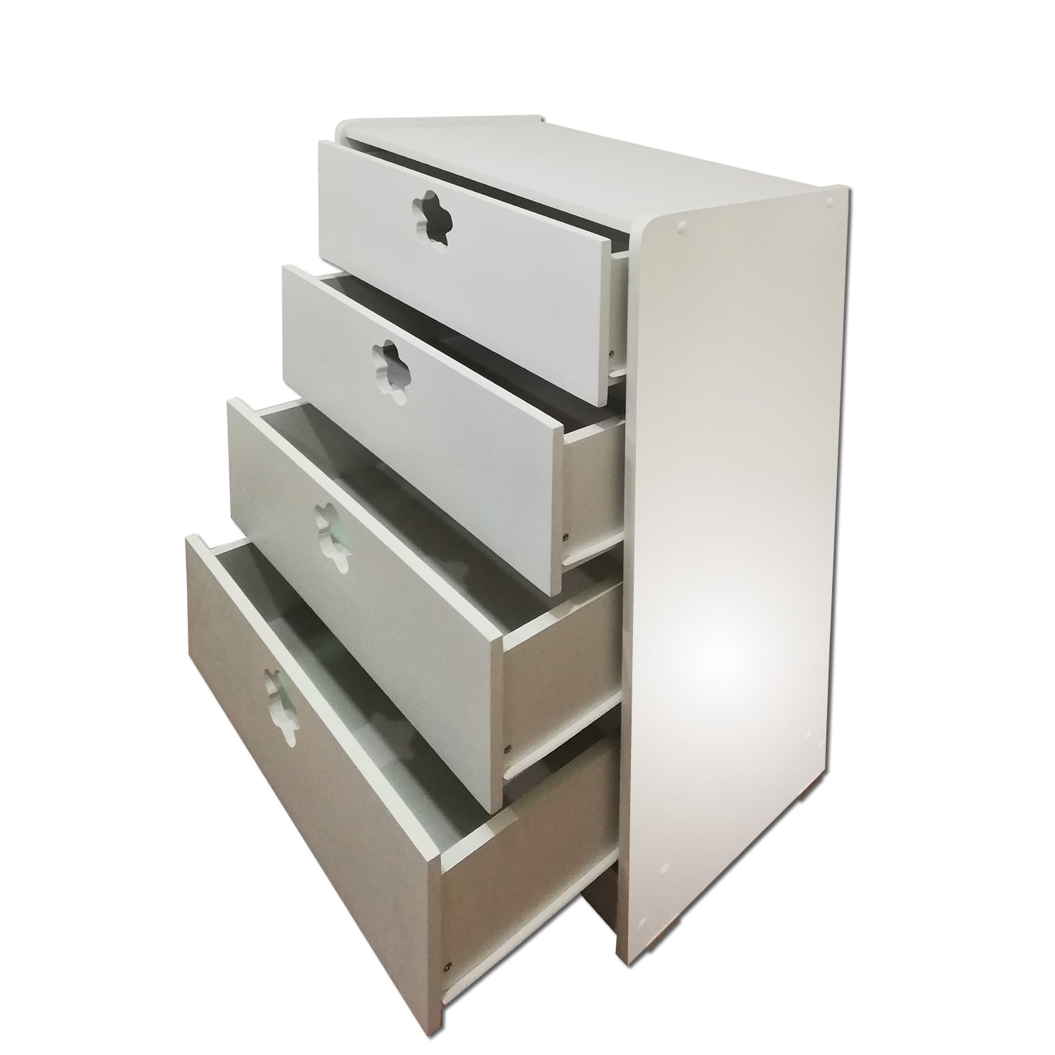CAJONERA MUEBLES KIDS 4 CAJONES BLANCO FLOR - 2