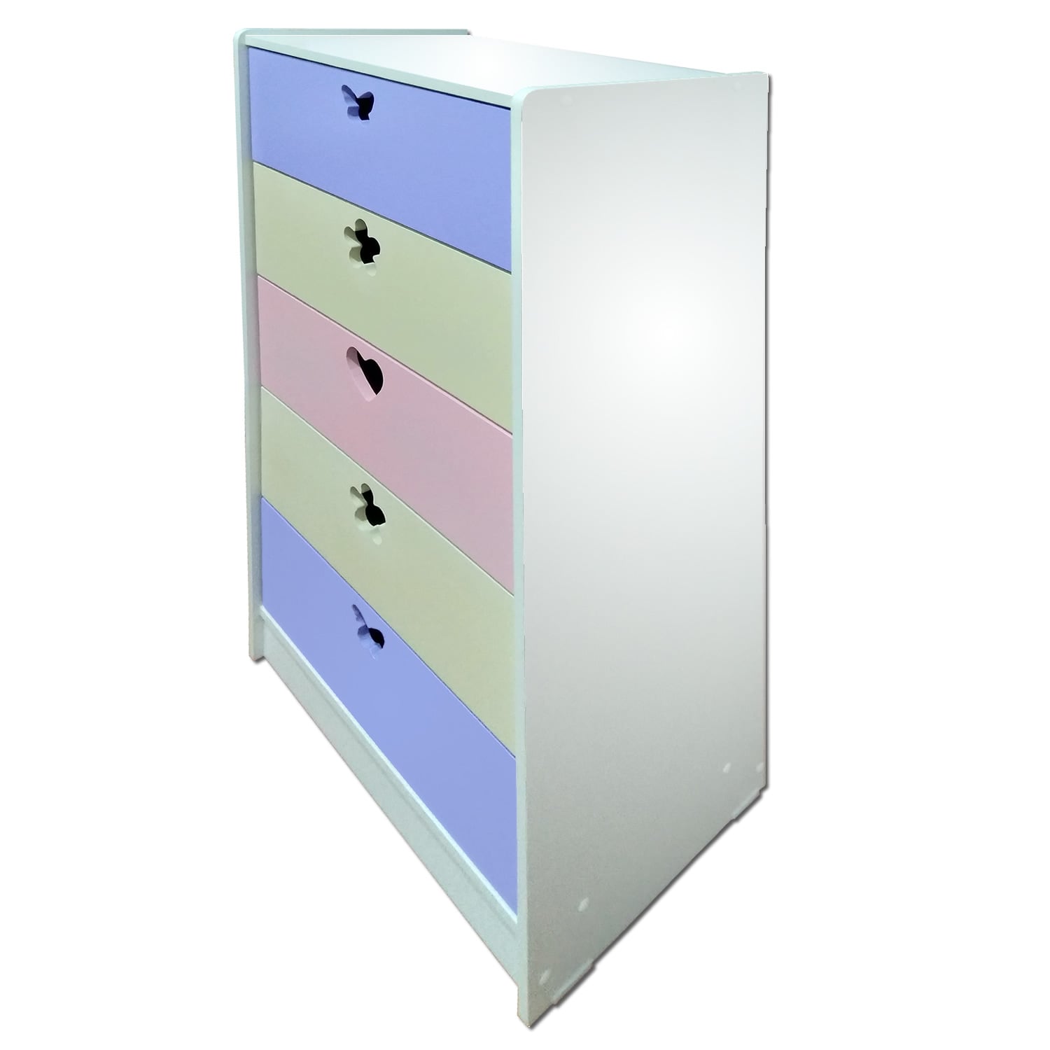 CAJONERA MUEBLES KIDS 5 CAJONES CREMA LILA - 2