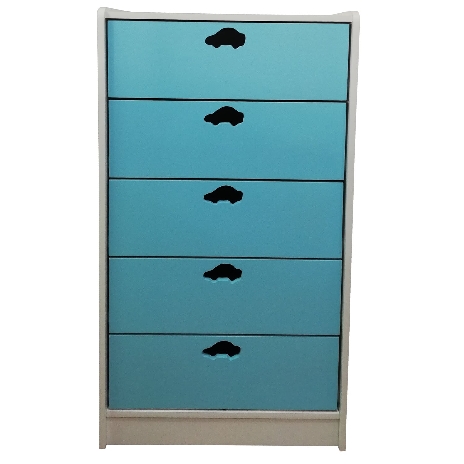 CAJONERA MUEBLES KIDS 5 CAJONES CELESTE AUTO - 1