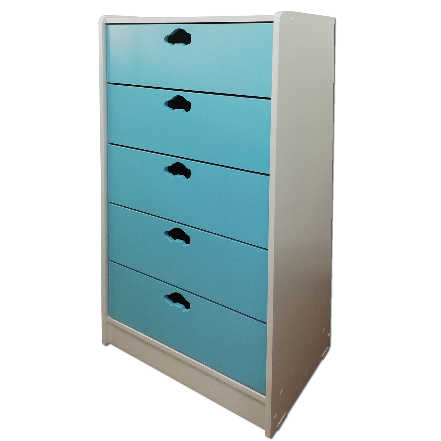 CAJONERA MUEBLES KIDS 5 CAJONES CELESTE AUTO - 2