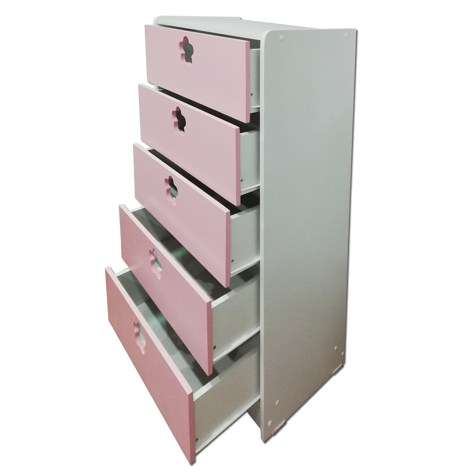 CAJONERA MUEBLES KIDS 5 CAJONES ROSADO FLOR - 3