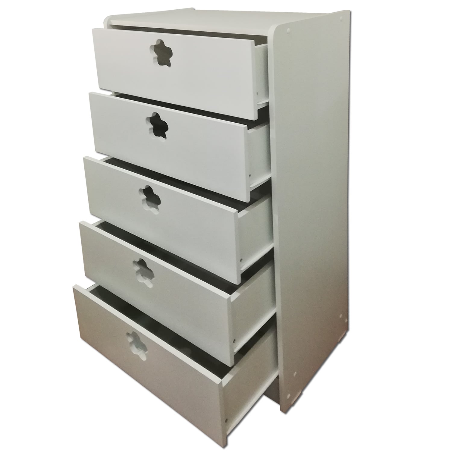 CAJONERA MUEBLES KIDS 5 CAJONES BLANCO FLOR - 2
