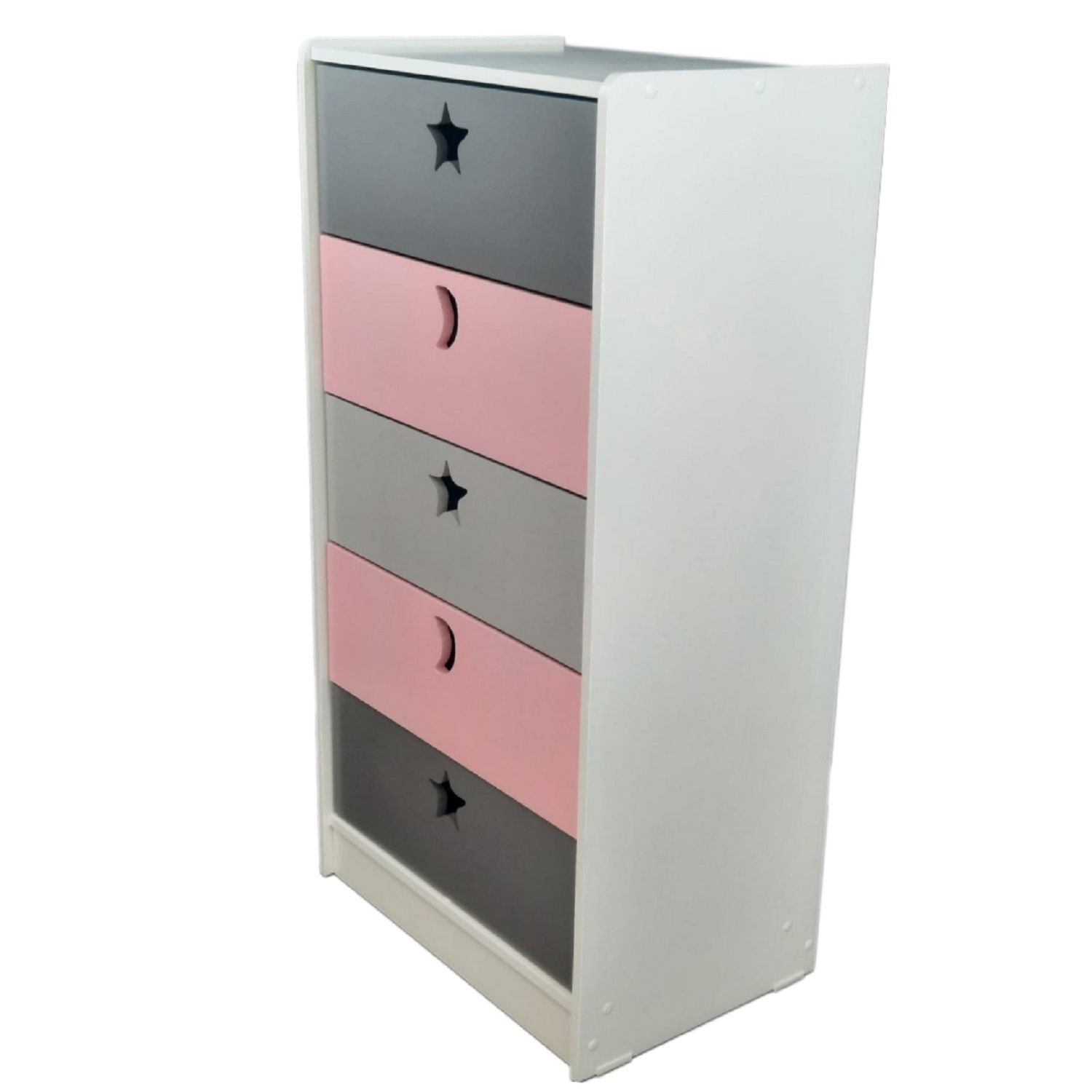 CAJONERA MUEBLES KIDS 5 CAJONES ROSA GRIS - 2