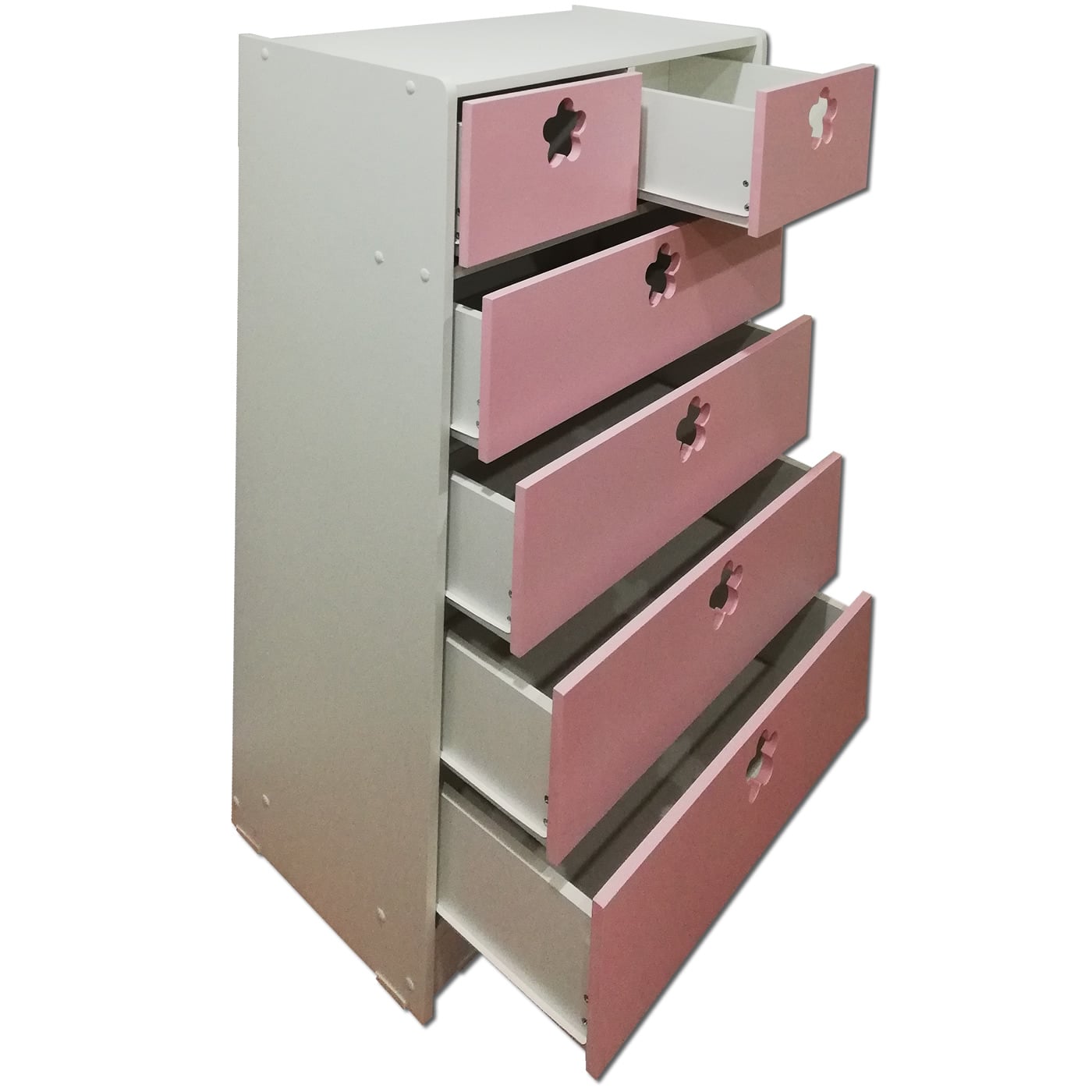 CAJONERA MUEBLES KIDS 6 CAJONES ROSADO FLOR - 2