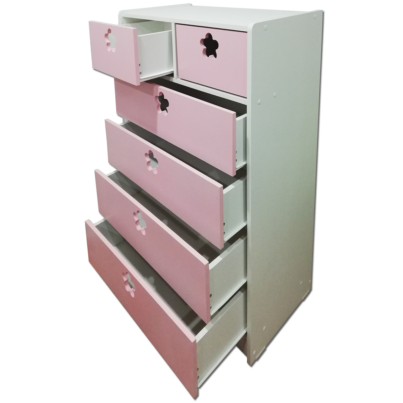CAJONERA MUEBLES KIDS 6 CAJONES ROSADO FLOR - 3