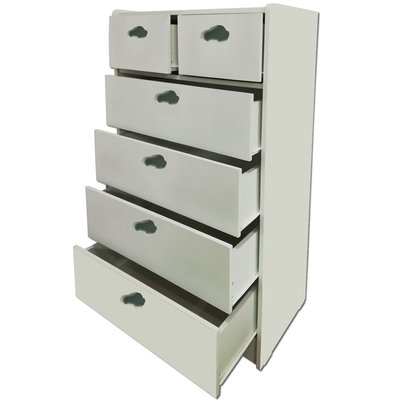 CAJONERA MUEBLES KIDS 6 CAJONES BLANCO AUTO - 3