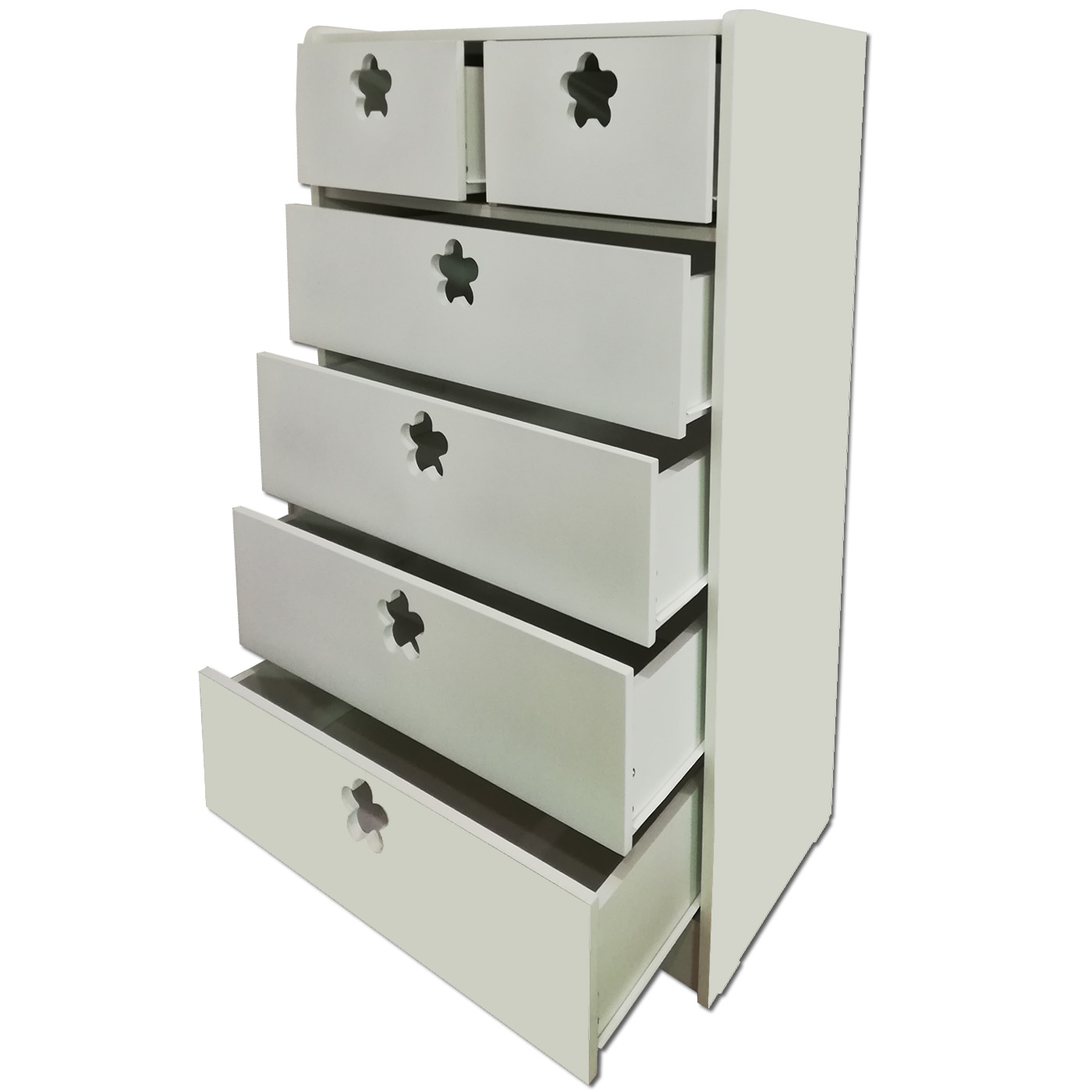 CAJONERA MUEBLES KIDS 6 CAJONES BLANCO FLOR - 3