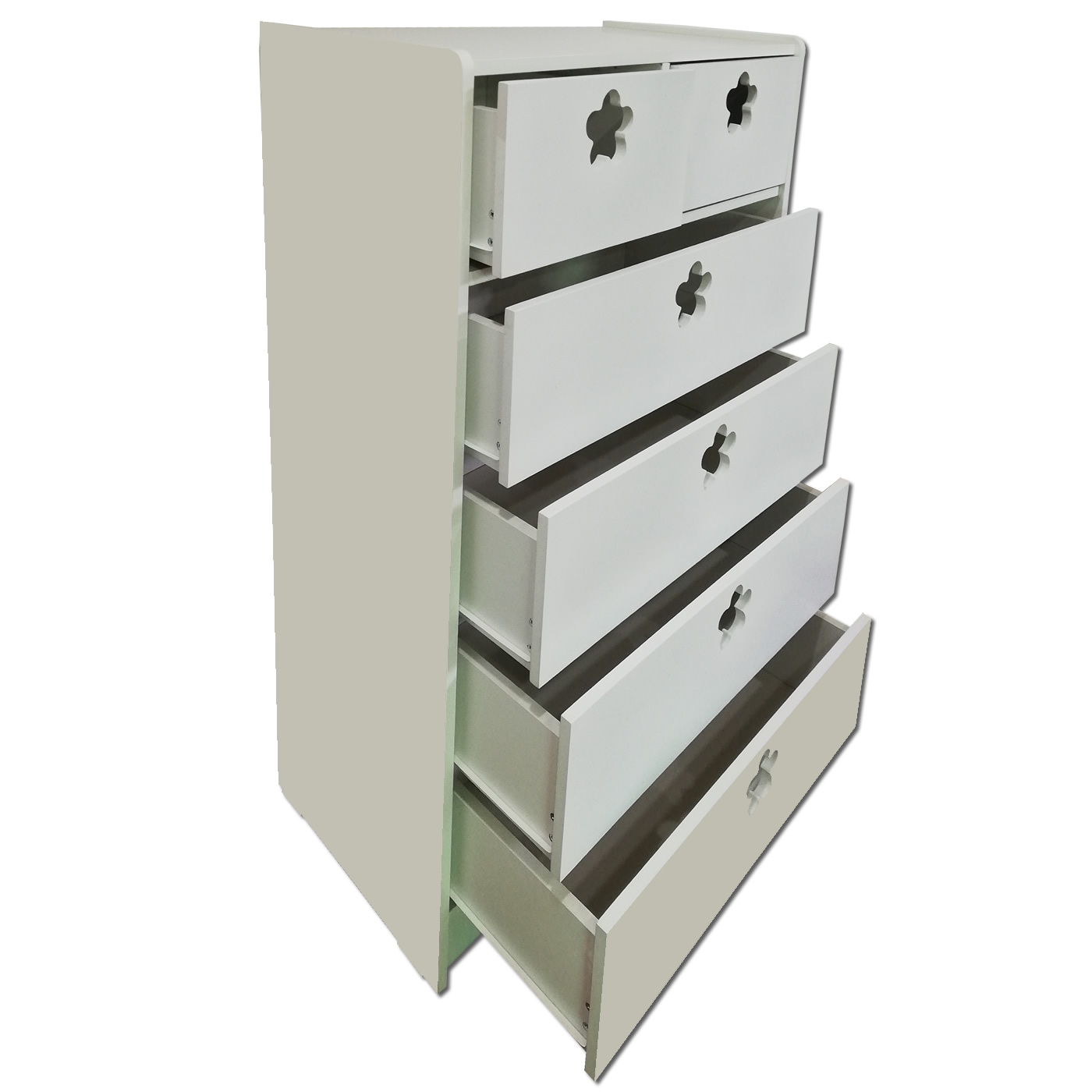CAJONERA MUEBLES KIDS 6 CAJONES BLANCO FLOR - 4