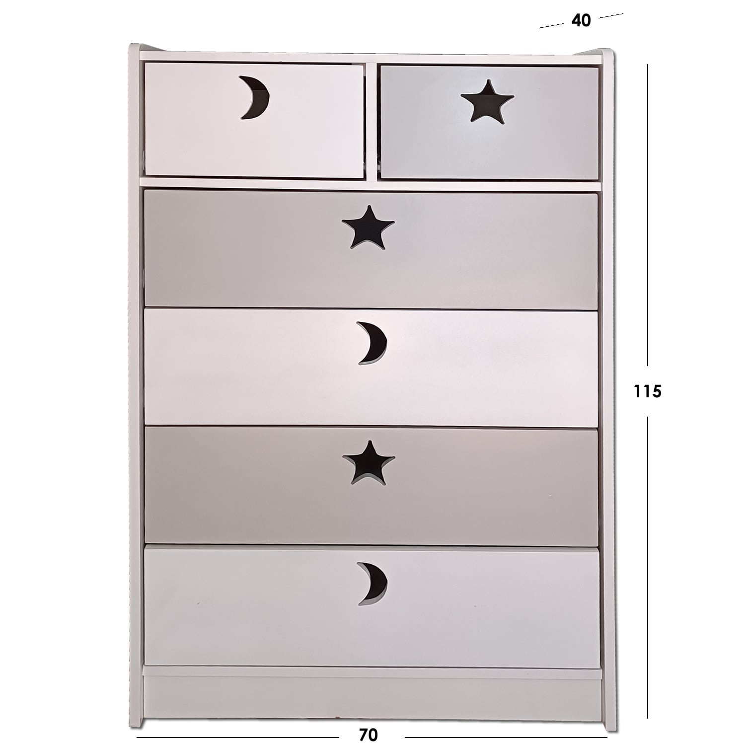 CAJONERA MUEBLES KIDS 6 CAJONES GRIS - 3