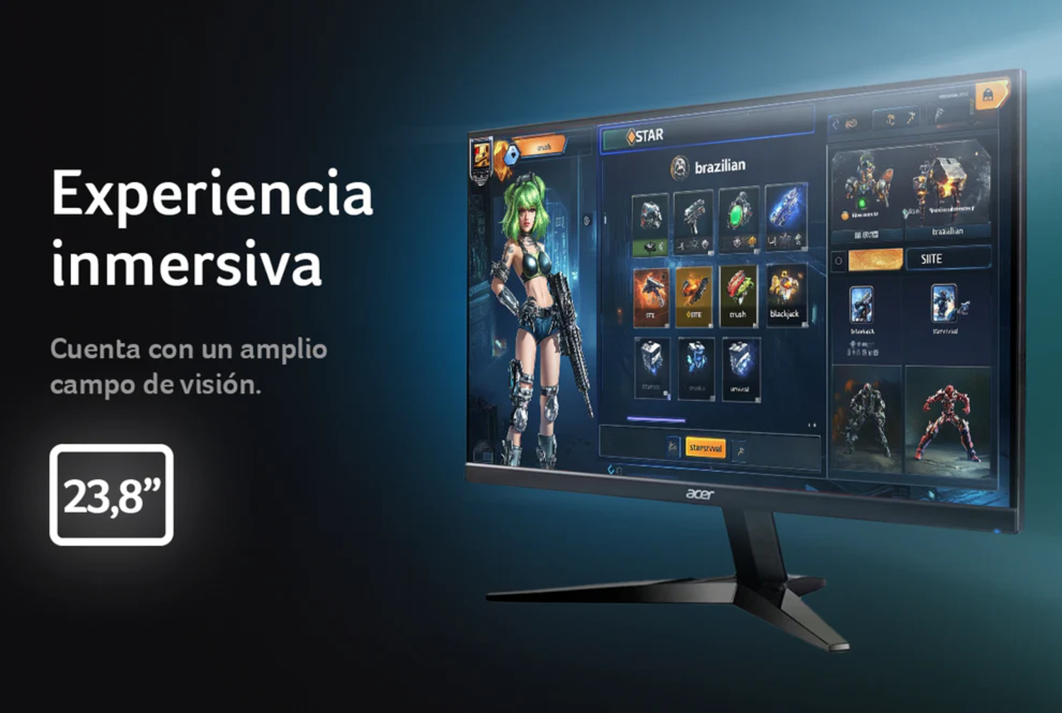 MONITOR GAMER KG241Y / 23,8 PULGADAS IPS / FHD / 180 HZ / 1 MS VR - 3