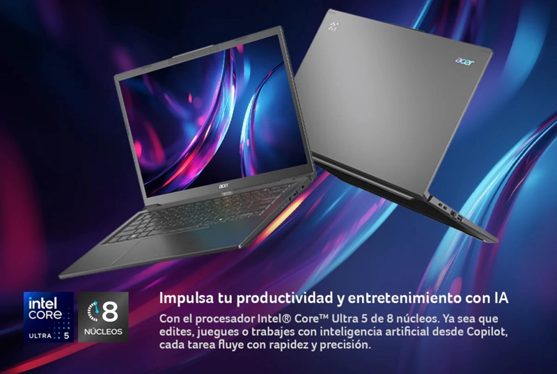 NOTEBOOK ACER COPILOT+ PC A14-52MT-59PE INTEL ULTRA 5 40 TOPS IA 16GB RAM 512GB SSD 14" WUXGA - 5