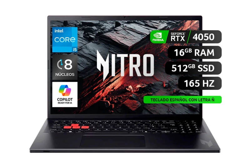 LAPTOP GAMER NITRO LITE NL16-71G-56Q8-1 INTEL CORE I5 RTX 4050 16GB RAM 512GB SSD 16" WUXGA 165HZ - 1