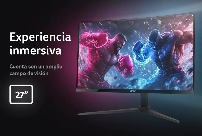 MONITOR GAMER CURVO ACER XZ270 27" FHD 1MS 240HZ CURVATURA 1500RPANEL VA ZERO-FRAME FREESYNC - 5