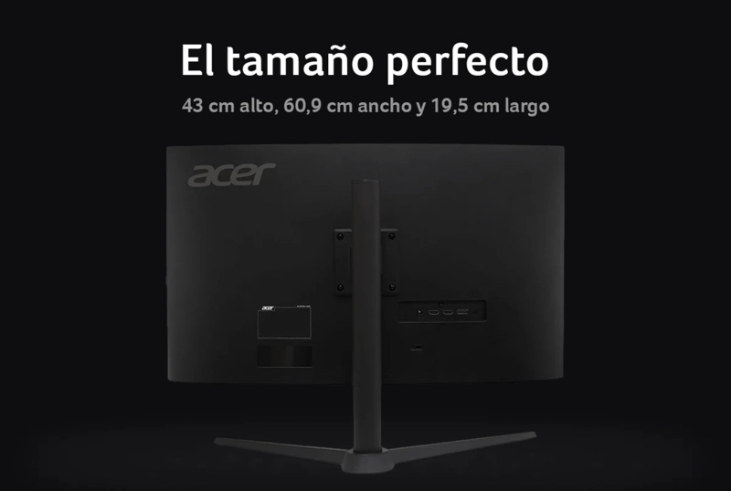 MONITOR GAMER CURVO ACER XZ270 27" FHD 1MS 240HZ CURVATURA 1500RPANEL VA ZERO-FRAME FREESYNC - 6