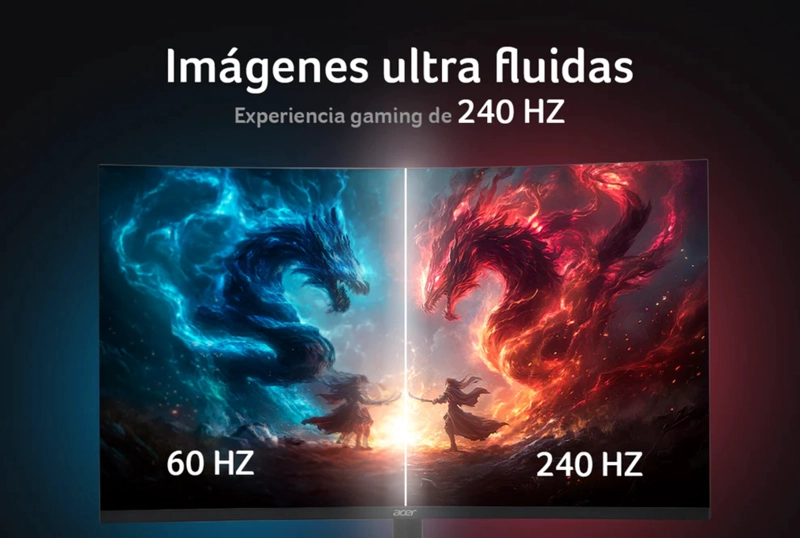 MONITOR GAMER CURVO ACER XZ320Q 31.5" FHD 1MS 240HZ CURVATURA 1500R PANEL VA ZERO-FRAME FREESYNC - 4