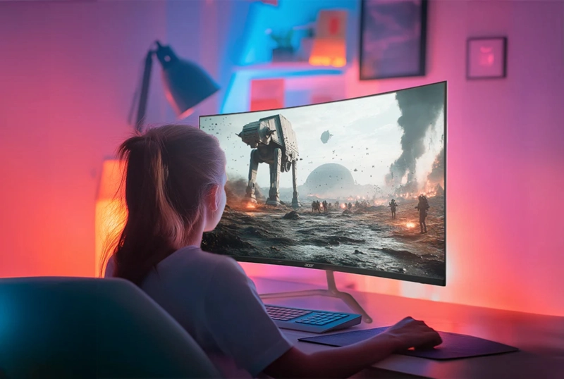 MONITOR GAMER CURVO NITRO EDA320Q 31.5" FHD CURVATURA 1500R PANEL VA ZERO-FRAME 1MS 180HZ FREESYNC - 6