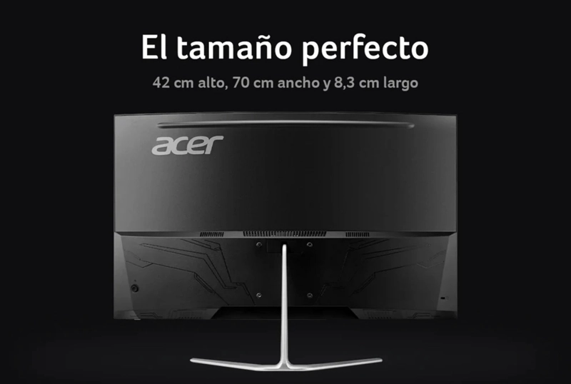 MONITOR GAMER CURVO NITRO EDA320Q 31.5" FHD CURVATURA 1500R PANEL VA ZERO-FRAME 1MS 180HZ FREESYNC - 7