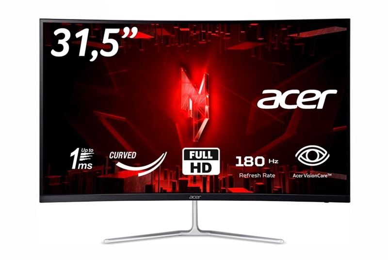 MONITOR GAMER CURVO ACER EDA320Q 31.5" FHD PANEL VA ZERO-FRAME TASA DE REFRESCO 1MS 180HZ - 1