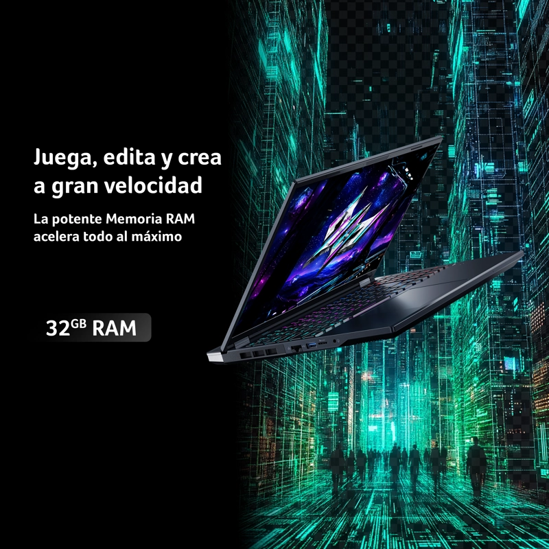 NOTEBOOK GAMER  16 PHN16-73-96XM / INTEL® CORE™ ULTRA 9 275HX / 1TB + 1TB SSD / 32GB /RTX 5070TI - 6