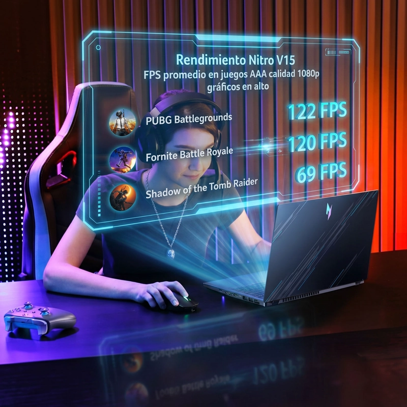 NOTEBOOK GAMER ACER NITRO ANV15-41-R6HJ-1 AMD RYZEN 5 RTX 3050 8GB RAM 512GB SSD 15.6" FHD 165HZ - 5