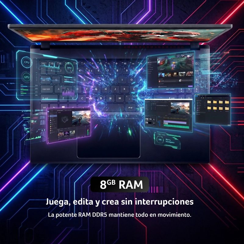 NOTEBOOK GAMER ACER NITRO ANV15-41-R6HJ-1 AMD RYZEN 5 RTX 3050 8GB RAM 512GB SSD 15.6" FHD 165HZ - 9