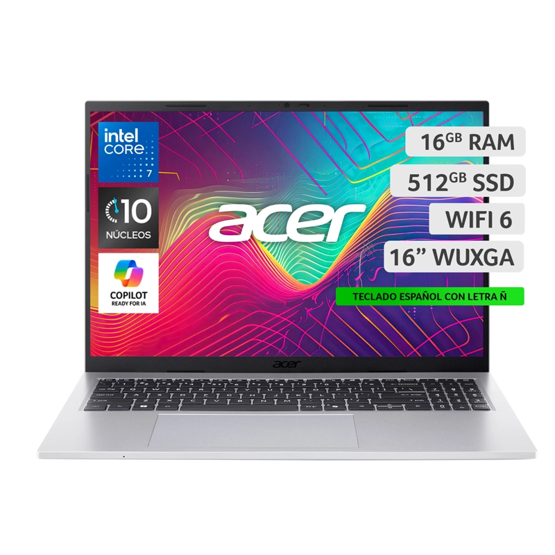 NOTEBOOK ACER ASPIRE GO 16 AG16-71P-74BL-CL-1 INTEL CORE 7 16GB RAM 512GB SSD 16" WUXGA - 1