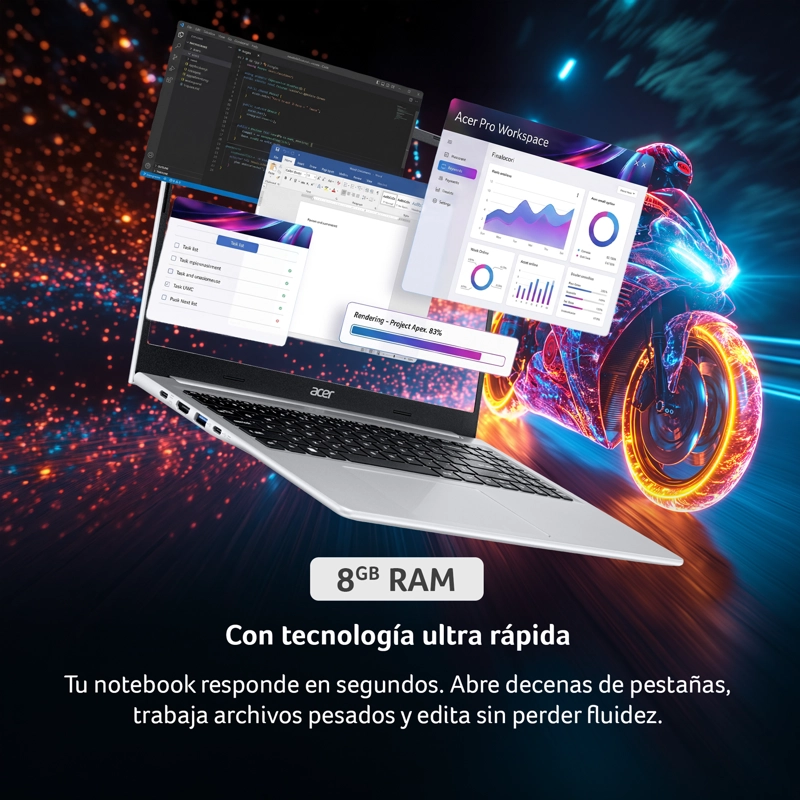 NOTEBOOK ACER ASPIRE LITE AL15-46P-R7M1-2 AMD RYZEN 3 8GB RAM 256GB SSD 15.6" FHD - 4