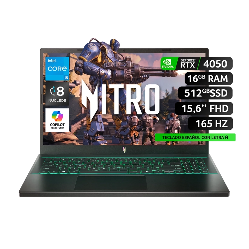NOTEBOOK GAMER NITRO V15 ANVLF-2 / INTEL® CORE™ I5 / GPU NVIDIA® RTX 4050 / 16GB RAM / 512GB - 1
