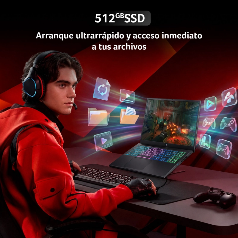NOTEBOOK  GAMER ACER ANV15-A31-R88H-1 / AMD RYZEN 7 170 / RTX 5050 / 24GB RAM /512SSD/FHD 165HZ - 6