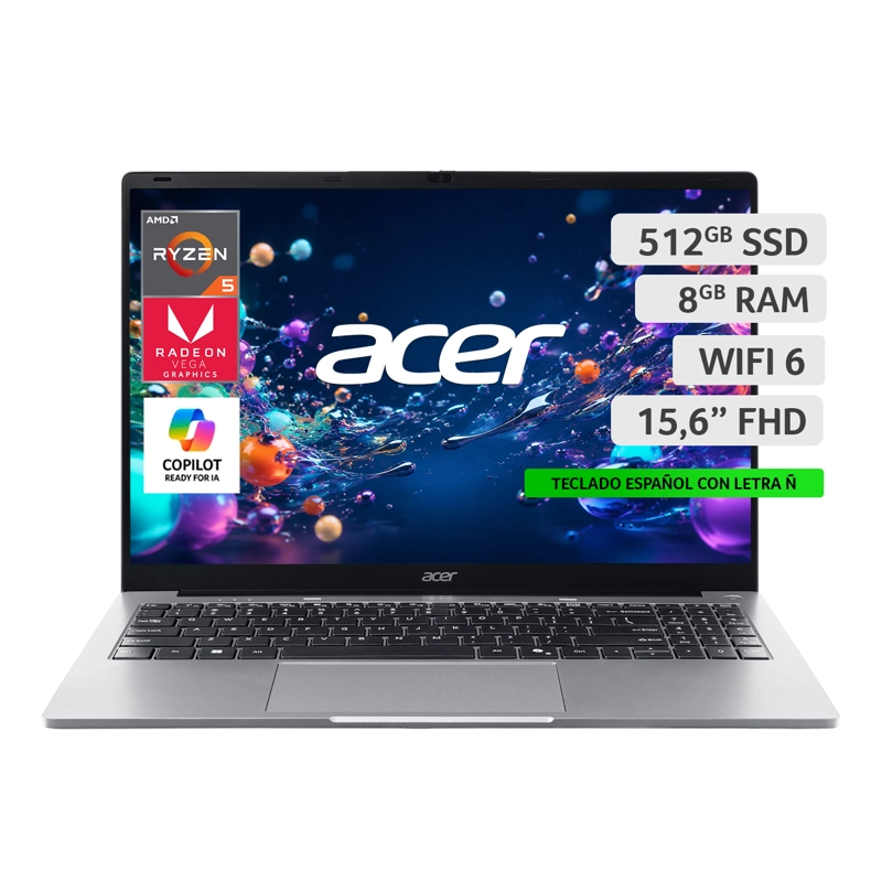 NOTEBOOK ASPIRE LITE AL15-410P-R9ND-1 | AMD RYZEN™ 5 3500U | 8GB RAM | 512GB SSD | 15.6' FHD - 1