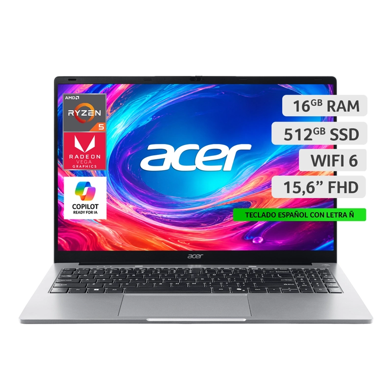NOTEBOOK  ASPIRE LITE AL15-410P-R9ND-3 | AMD RYZEN™ 5 3500U | 16GB RAM | 512GB SSD | 15.6' FHD - 1