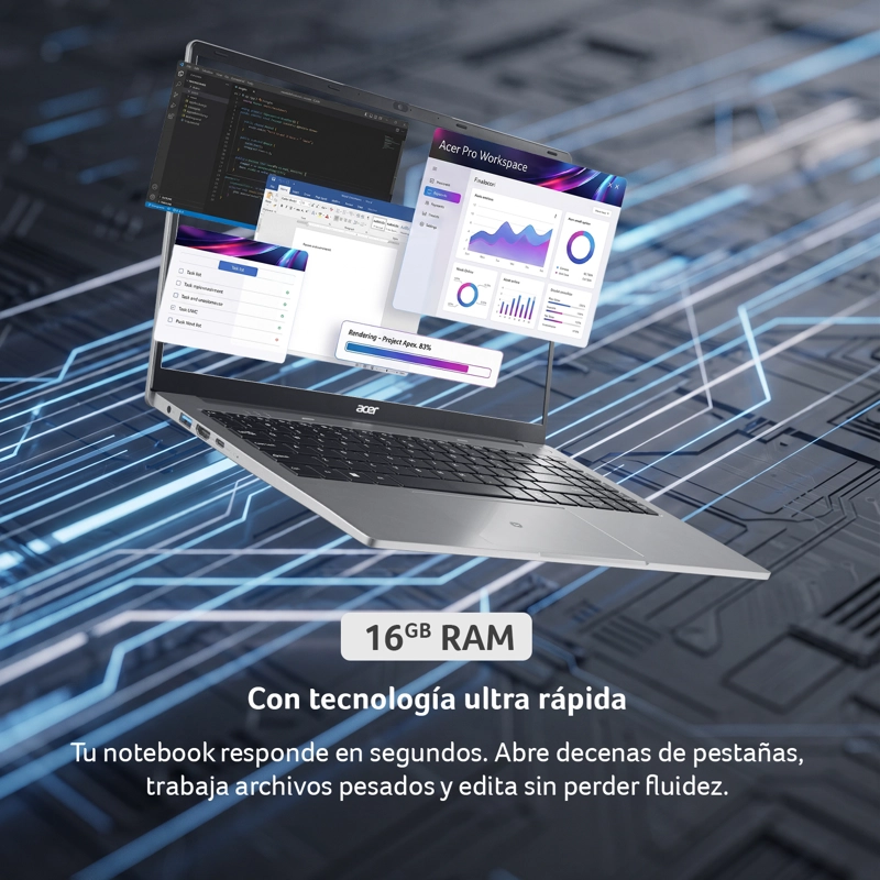 NOTEBOOK  ASPIRE LITE AL15-410P-R9ND-3 | AMD RYZEN™ 5 3500U | 16GB RAM | 512GB SSD | 15.6' FHD - 5