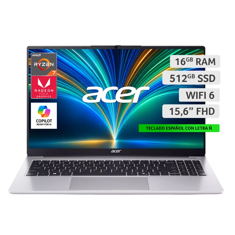 NOTEBOOK ACER APRO15-41P-R562-3 15'6 + RYZEN 7 + 16GB RAM + 512 SSD - 1