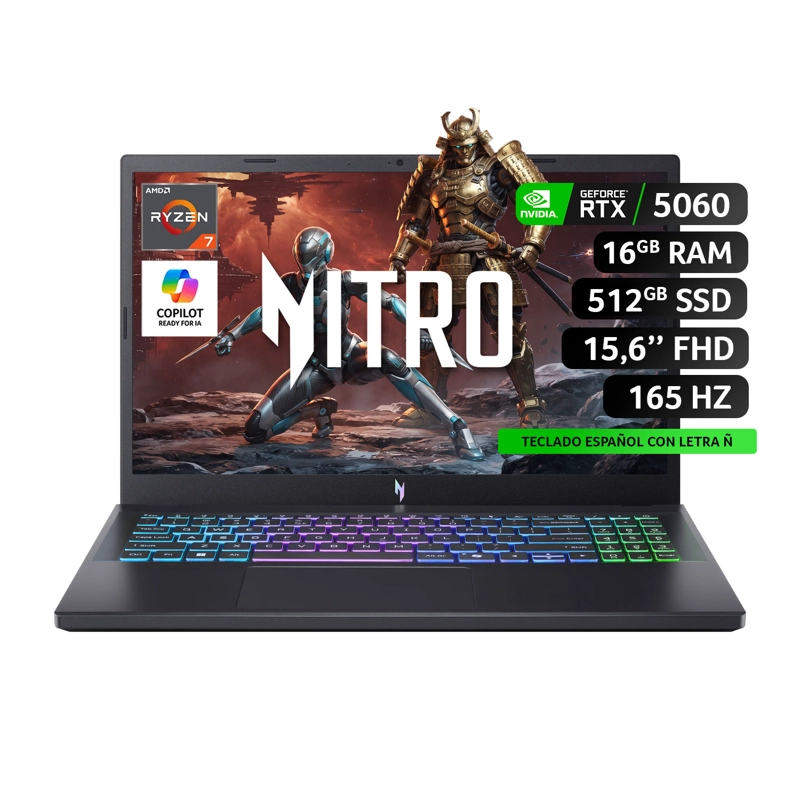 NOTEBOOK ACER GAMER ANV15-A31-R8WU-1 RYZEN 7 / 16 GB /512 SSD/ RTX 5060 - 1