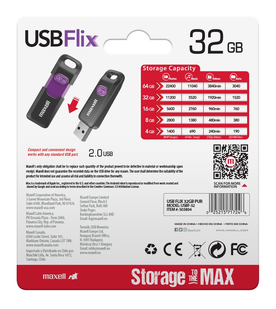 PENDRIVE MAXELL FLIX 32GB 2.0 - 4